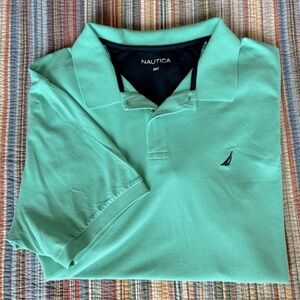 Nautica Short Sleeve Polo Shirt Men's Big & Tall 3XLT NEW! mint green